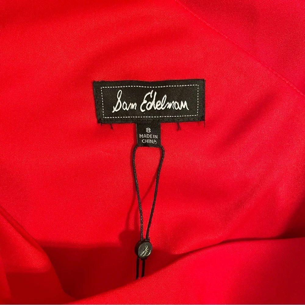 NWT Sam Edelman Cady One Shoulder Satin Midi Dress in Coral Size 8 - Picture 8 of 10